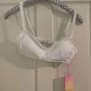 NWT Target Stoney Clover Lane white ruffle bikini top sz L